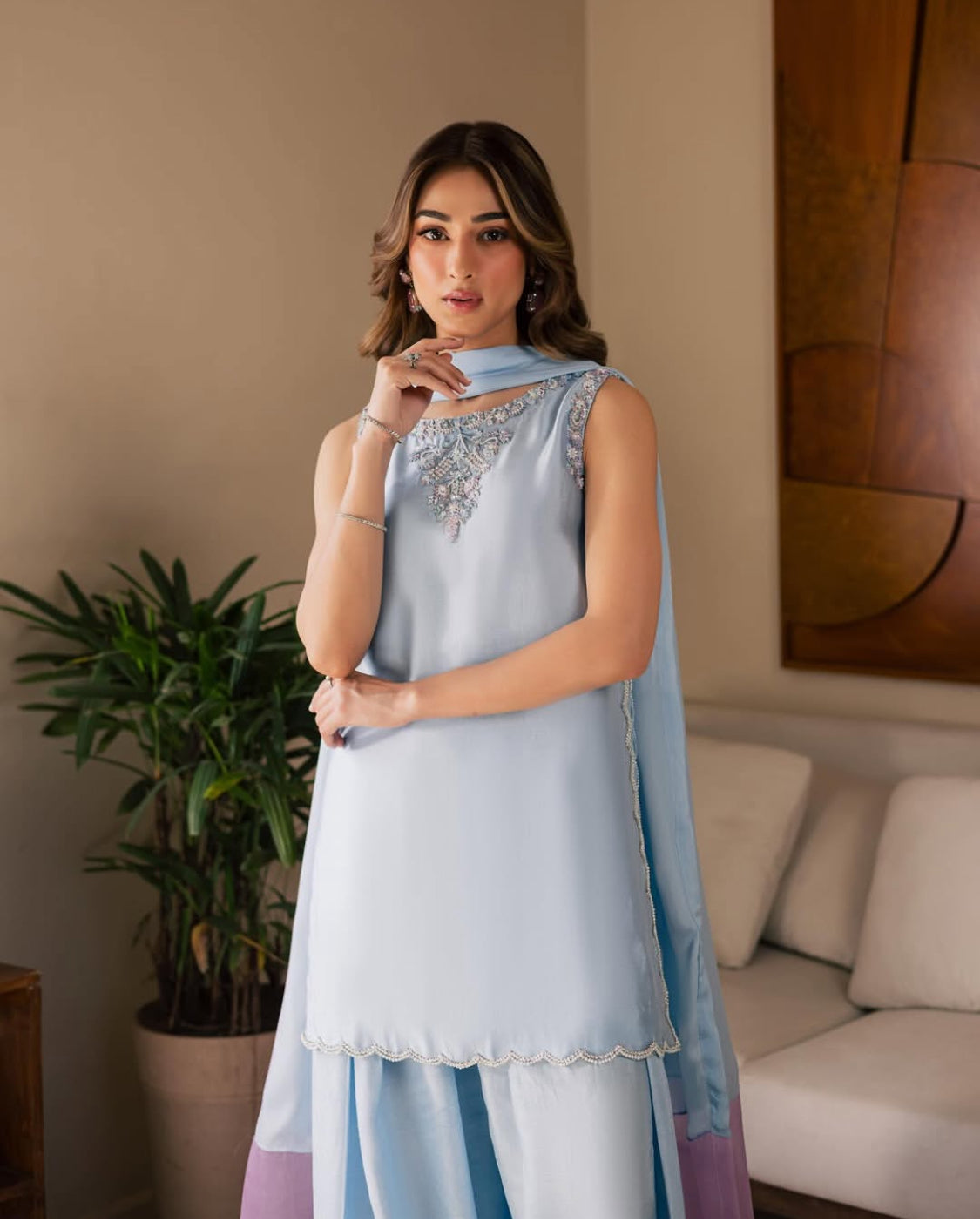 CYAN-PURE RAW SILK