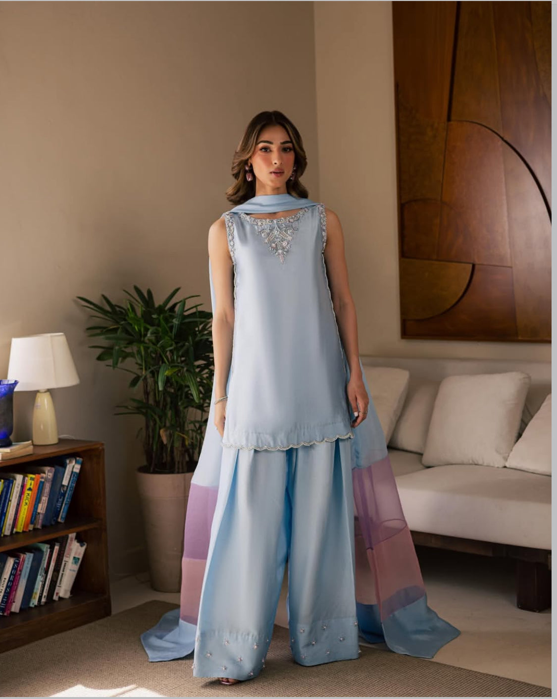 CYAN-PURE RAW SILK