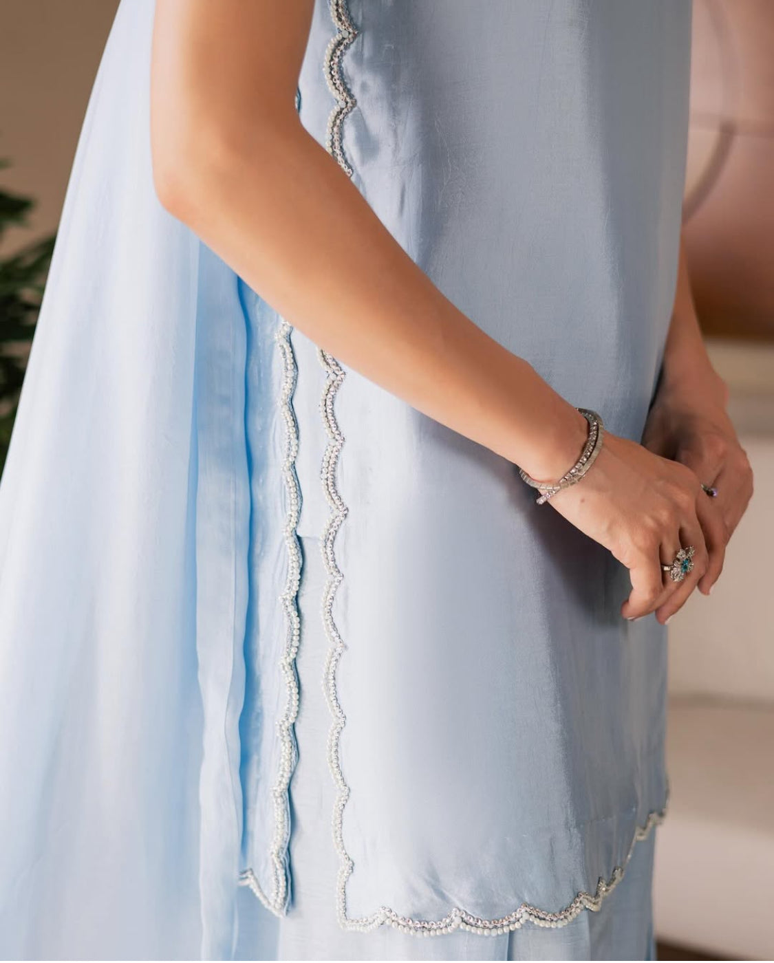 CYAN-PURE RAW SILK